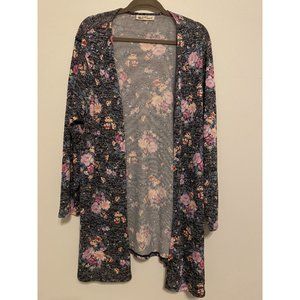 Plus Floral Cardigan
